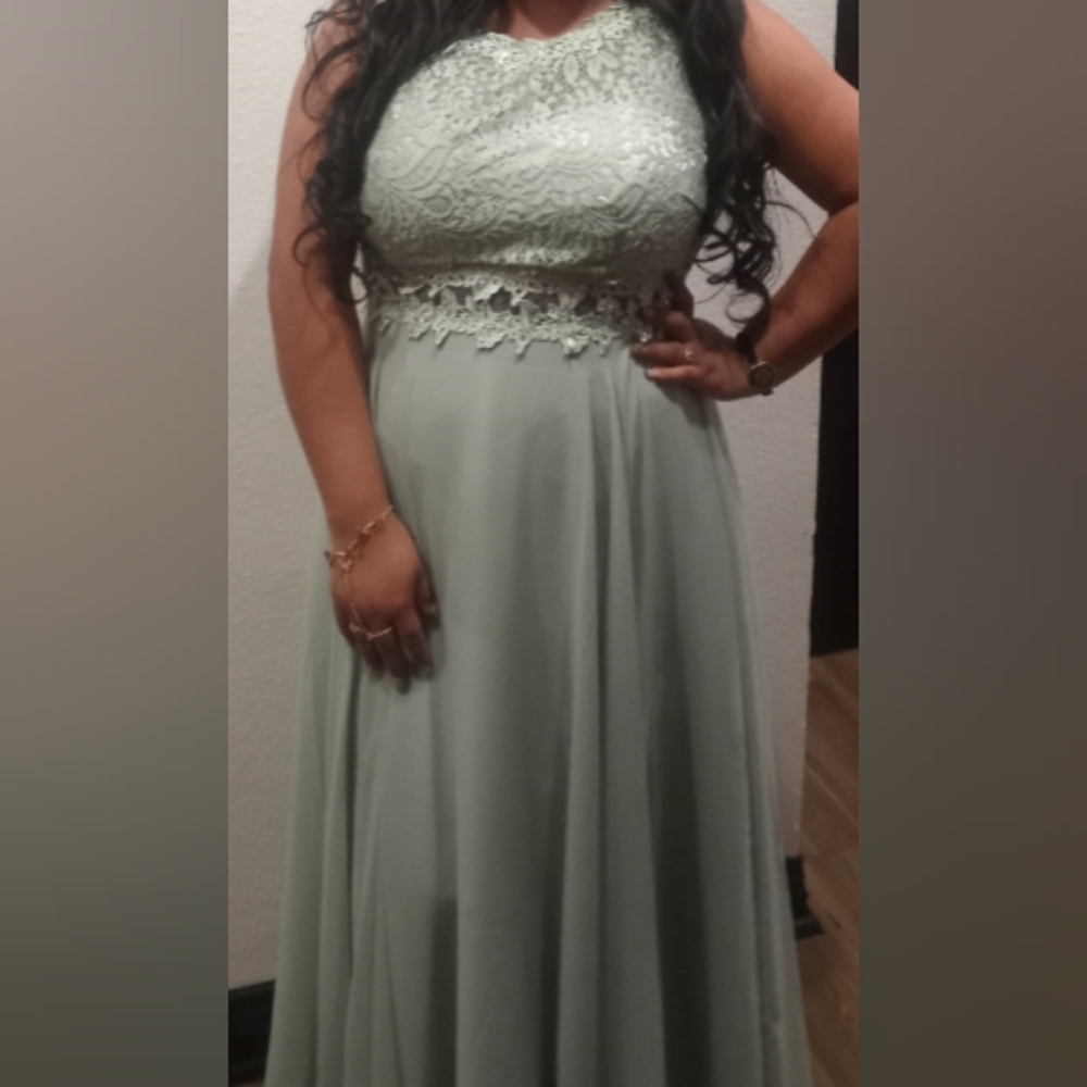 Sage green formal dress